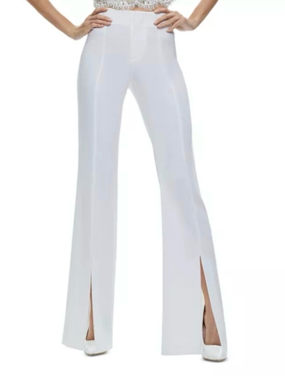 Alice + Olivia Tisa Low Rise Split Hem Bootcut Pants